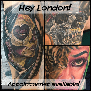 Hey all, whos going to the London convention?!? Ill be there, and have spots abailable for tattooing. Whos doen to get something cool? Drop me a line, and lets talk. 