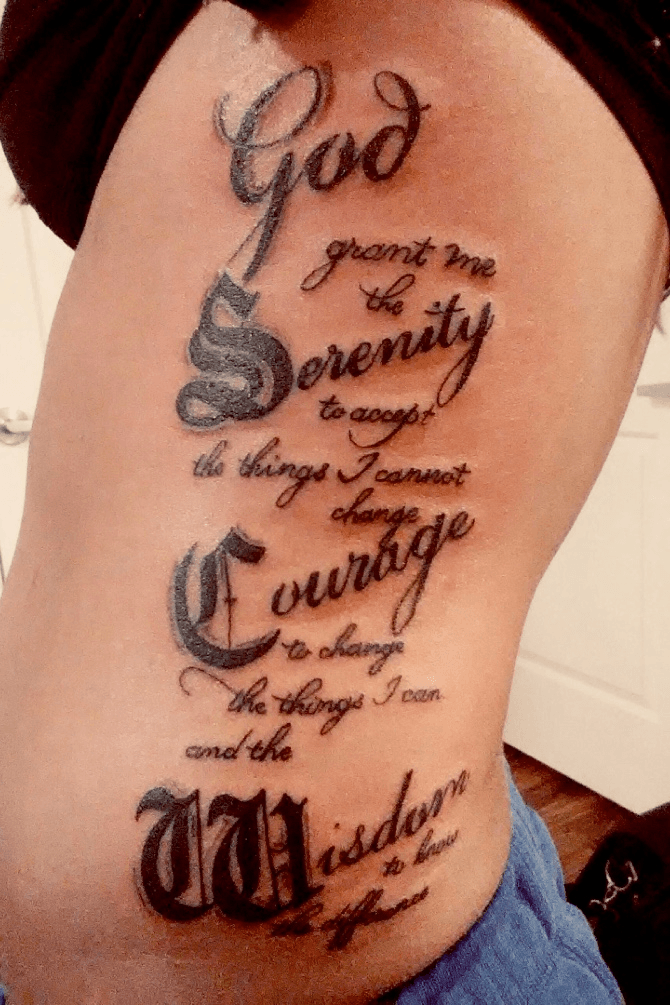 Serenity Prayer Tattoo by Khalil Rivera TattooNOW