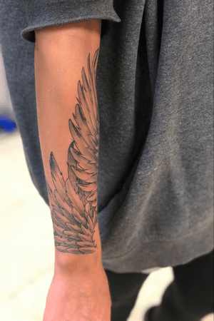 Free hand cover up - wing for my aunt that passed 