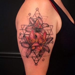 Tiger lillies in Gray and color by geometric Jenny ATL, GA