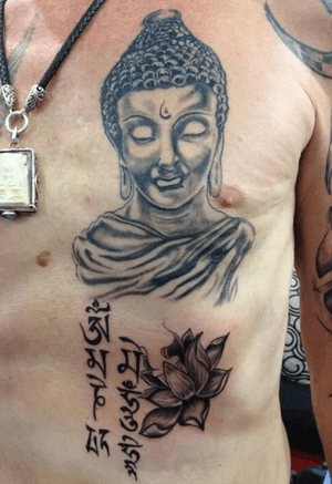 Buddha Tattoo, made in India, by „@ashtattoos Goa and Mumbai. Made in 2013