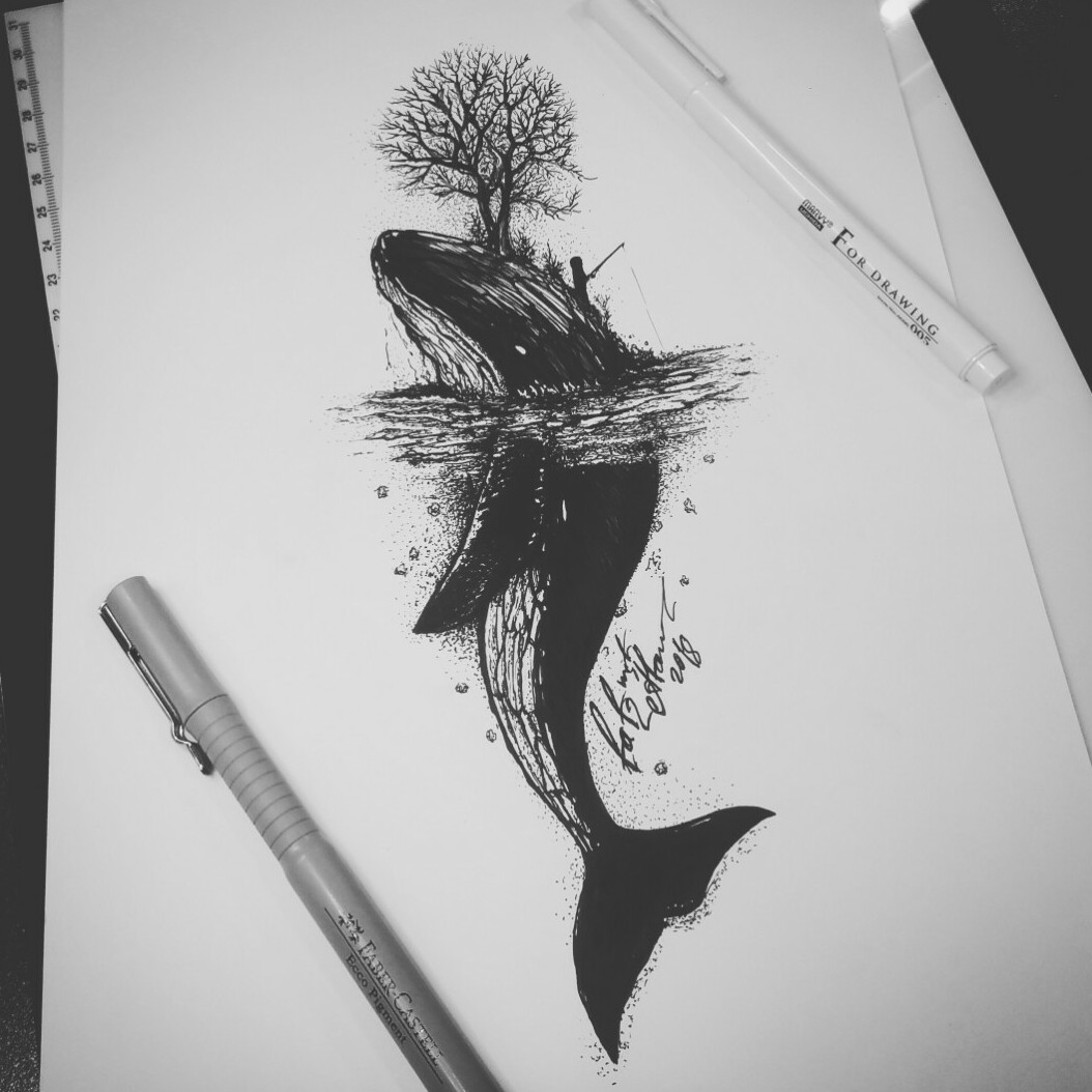 Tattoo uploaded by evo • Тату эскиз остров кита. Эскиз нарисован за 2.5часа, лайнерами FaberCastell и ForDrawing. Тату мастер Вадим. Студияхудожественной татуировки и пирсинга Evo. www.evotattoo.ru. Тел./WhatsApp:8(925)5143553. #тату #тату_эскизы #