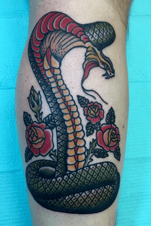 #traditionalamerican #cobra #tattooart BY #JaeConnor at #electriclotustattoo #tattoooftheday #tattoosofinstagram #Tattoodo #nyctattoo #nyc #brooklyn #Brooklyntattoo 