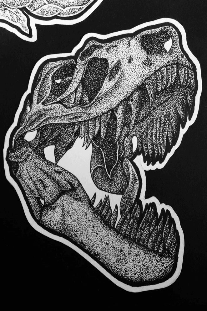 dinosaur skeleton tattoo designs