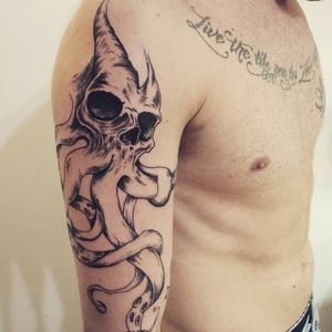 Octopus skull tattoo