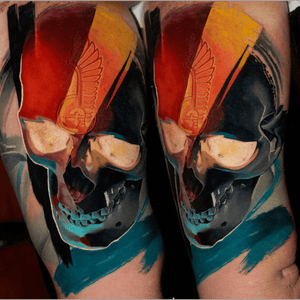 #colorful #skulltattoo on inner arm as a part of #sleeveinprogress, about 10 hours in 2 days#wroclawtattoo #Poland #alminztattoo