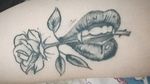 4 #lips #flower #vampire #love #tattoo #ink 