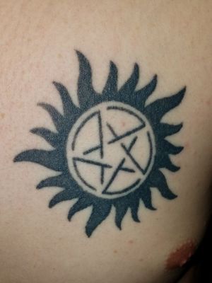 Here is my 2nd tattoo I got done. Me and my brother got matching tattoos from our favorite show Supernatural. It is an anti-possession tattoo the 2 brothers on the show got.