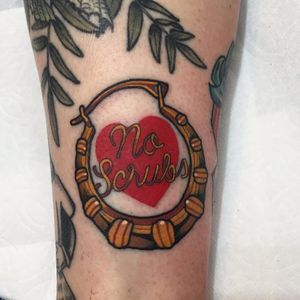 Tattoo by Jody Dawber #JodyDawber #letteringtattoo #lettering #text #quote #font #script #calligraphy #earring #noscrubs #TLC #gold #newschool #traditional #heart