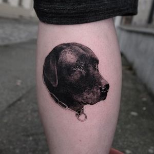 Tattoo by Andrew Borisyuk #AndrewBorisyuk #blackandgrey #petportrait #dog #animal #nature #realism #realistic