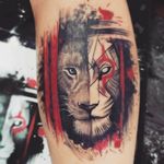 Lion Instagram @felipecosta.tattoo #lionking #liontattoo #lion #tattooart #tattooapprentice #tattoo2me #tattoocolor #tattooartist #realistic #surrealistic #geometrictattoo #realistictattoo #red #redandblack #arte #tatuagem #tatuagembrasil #tatuagemcolorida 