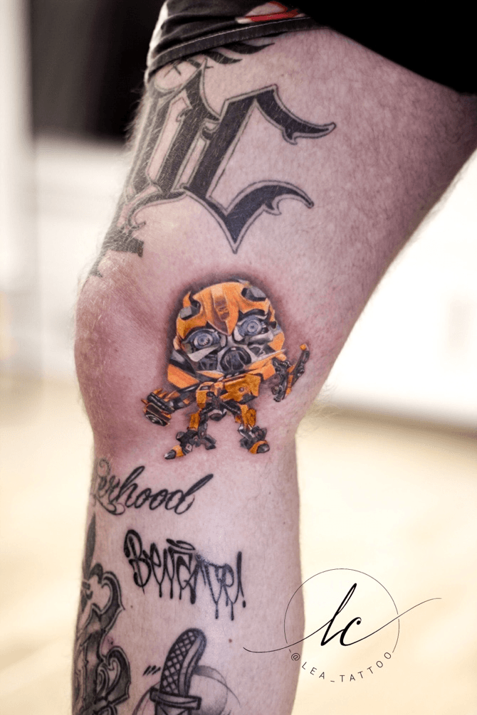 Bumblebee Transformers tattoo by Toronto tattoo artist Yovany Cabanas  BluGod  tattoo toronto bumblebee  Tattoos Transformer tattoo  Upper back tattoos