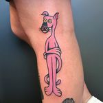 Tattoo by Berly Boy #BerlyBoy #tvshowtattoo #tvshow #tvtattoo #PinkPanther #pink #color #cute #funny #PinkPanther #cat