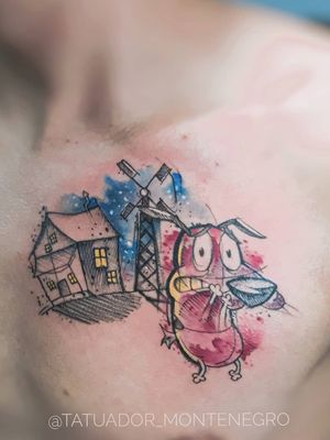Cão Coragem, o cão covarde. Arte autoral.⚡ Electric Ink Colors⚡ #watercolor #watercolortattoo #watercolortattoos #tattoo2me #tat #tattooart #tattooartist #tattoobrasil #tattooaquarela #tattoocollector #tattooartistmagazine #tattoocute #tattoonation #electricink #tattooed #tattooinkspiration #inked #ink #inkedup #inkmaster 