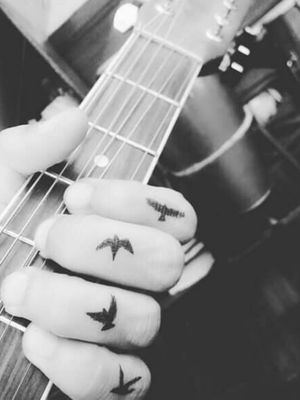 #birds #guitar #fingertattoos #music #nature #thefirstflight