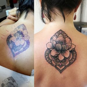 Cover-up.Mehndy and lotus flower.