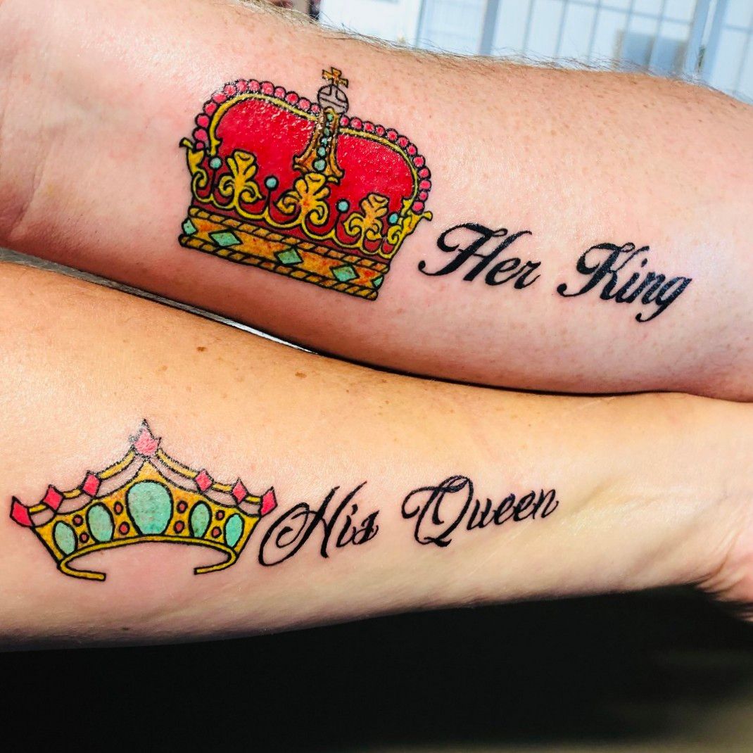 king and queen tattoos for couples