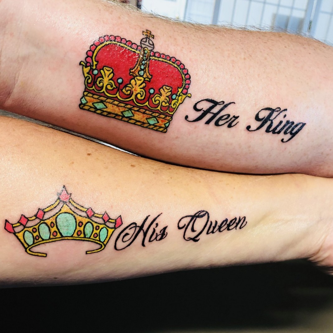 Queen and King Crown Tattoo / King Tattoo / Queen Tattoo / Couple