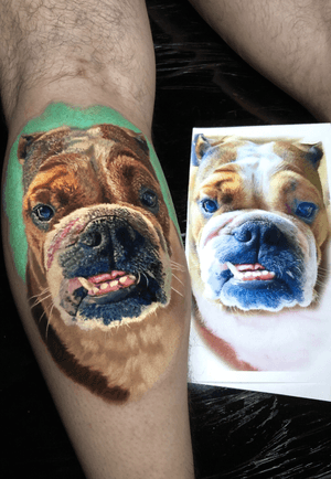 feito ontem, em 8h de trampo, aproximadamente #bulldogingles #bulldog #dog #animal #tattoo #ink #intenzepride