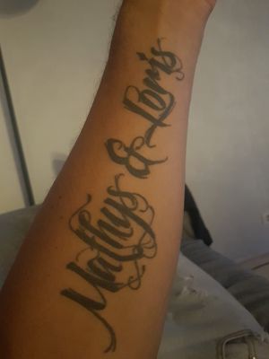 My first tatoo.My children name.. #MathysEtLoris
