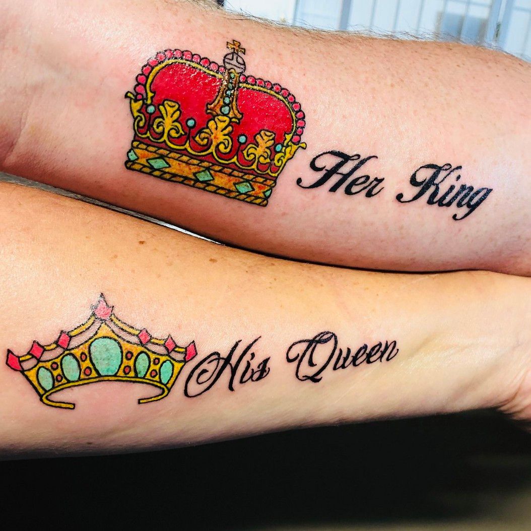 Tattoo uploaded by Ed Sarcia • King and queen couple tattoo • Tattoodo