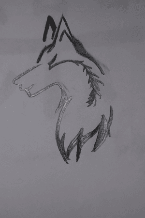Wolf drawing, drawn in 6B pencil.
