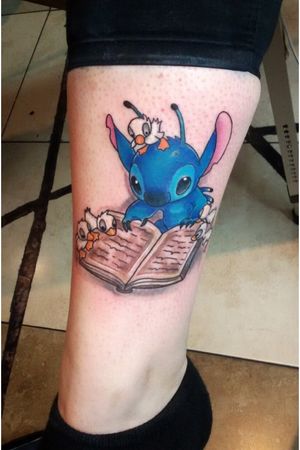 #stitch #liloandstitch #book #ducks #disney Tattoo done by Pain Divine studio