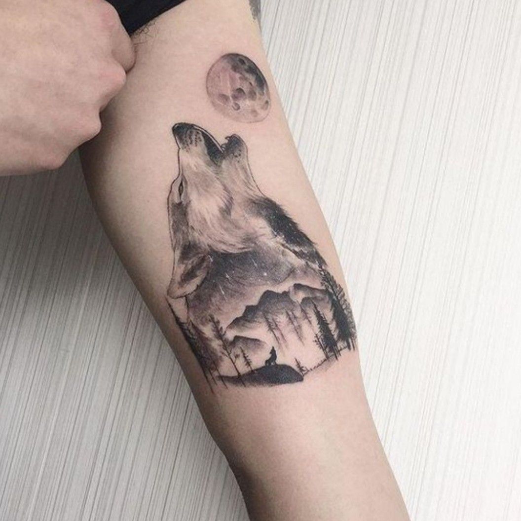 Wolf  Mountain done by artist Indra at God Gold Tattoo  Bali Indonesia   rtattoo