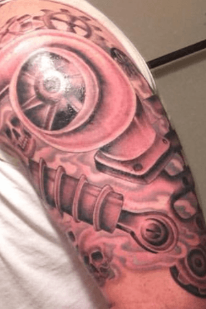 Half sleeve done freehand by Tried and True tattoo 