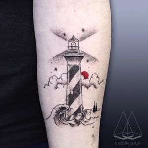 #lighthouse #waves #clouds #stars #arm