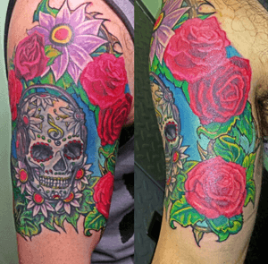 Top part of my day of the dead sleeve. #dayofthedead #slevee 