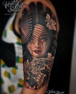 Tattoo by Vesso Alexiev at #vessoarttattoo #geishatattoo #samuraitattoo #colourtattoo #inked #vessoartstudio #pocklington 