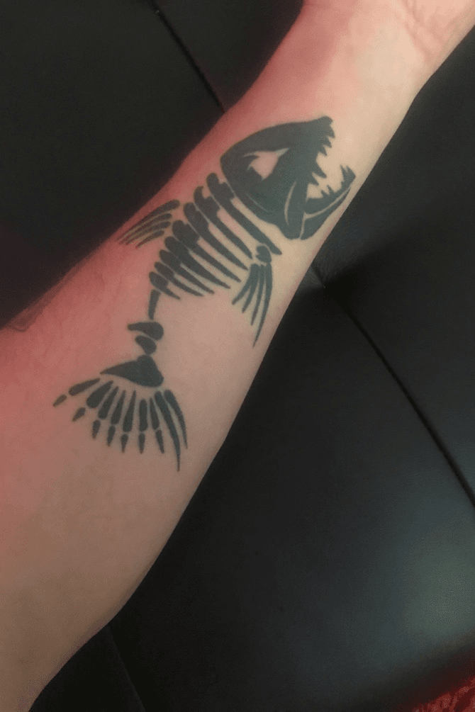 50 Fish Skeleton Tattoo Designs For Men  XRay Ink Ideas  Skeleton tattoos  Tattoo designs men Tattoos