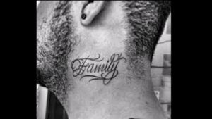 Family neck tattoo 