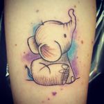Watercolour baby elephant #tattoo #tattoos #tattooist #tattooartist #elephant #watercolor #watercolourtatoo 