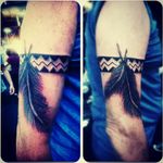 Native American / Indian band Motif with black Feathers - Cover Up. 
