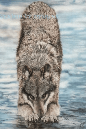 Copyright 2018. Pastel wolf #wolf #hyperrealism #painting 