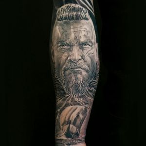 Black and Grey Realism viking www.alolocotattoo.com 