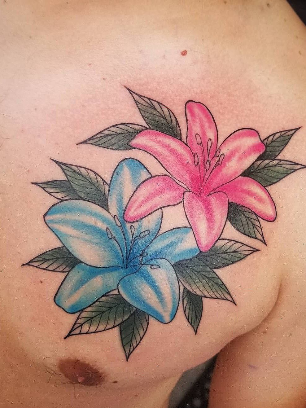 blue stargazer lily tattoo
