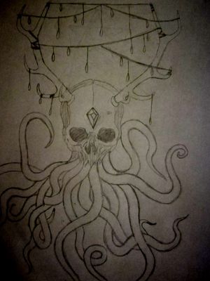 A half finish drawing I did of what I would like my first tattoo to look like.