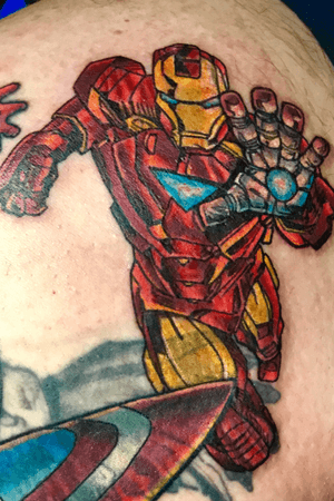 Coverup in progress. Part of a superhero sleeve.