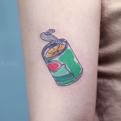 Tattoo by M Tendo #MTendo #foodtattoos #food #foodporn #illustrative #color #watercolor #pineapple
