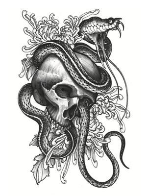 Tattoo illustration by Joao Bosco #JoaoBosco #TheCultoftheSerpent #serpent #snake #blackandgrey #illustrative #darkart