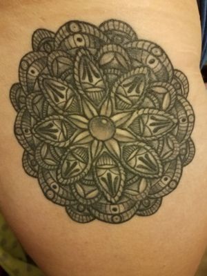 This is my first tattoo! Has no meaning, I just love mandala-like designs and it took 4 hours to complete.