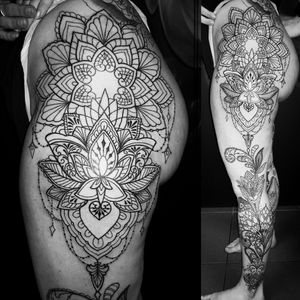 Paisley mandala leg sleeve in progress #tattoodesign #tattoos #tattoomafia #alexdavidsontattoos #design #instagood #instashare #instart #instaink #fkirons #xion #fkironsxion #tattoopen #tattoo #tat #tattooshop #art #shading #eliteneedles #eternalink #dynamicink #girlswithtattoos #girlytattoos #mandala #pretty #legtattoo #paisley