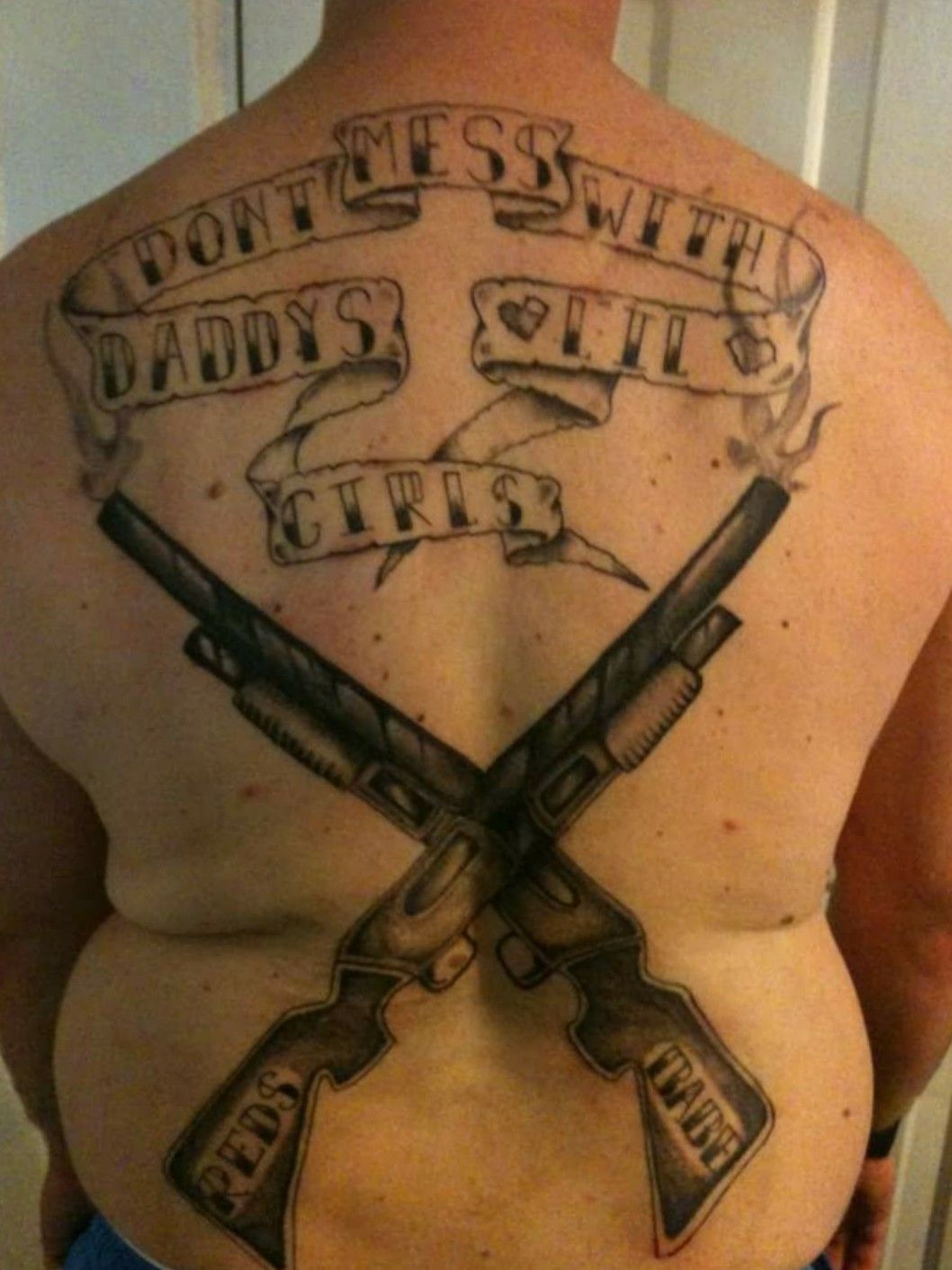 Army Guns Tattoo On Right Shoulder