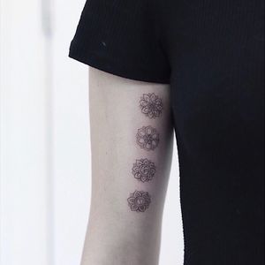 Tattoo by Haeny #Haeny #patterntattoos #pattern #ornamental #linework #blackwork #design #motif #symbol #Korean #floral