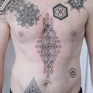 Tattoo by Burton Jean Philippe #BurtonJeanPhilippe #patterntattoos #pattern #ornamental #linework #blackwork #design #motif #symbol #tribal #dotwork