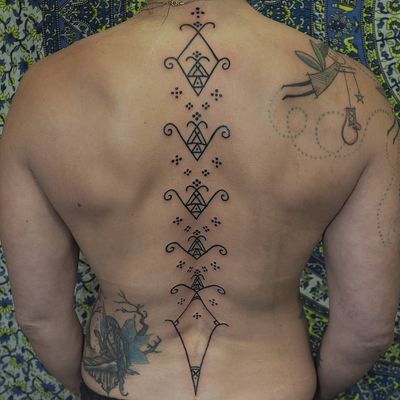 Tattoo by Or Kantor #OrKantor #patterntattoos #pattern #ornamental #linework #blackwork #design #motif #symbol #tribal