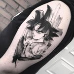 Tattoo by Phellipe Rodrigues #PhellipeRodrigues #dragonballztattoo #dragonballz #dragonball #newschool #anime #manga #DBZ #Goku #Gohan #illustrative #sketch